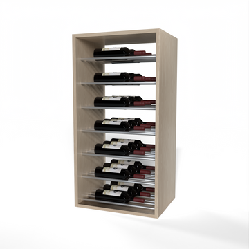 GrandCellar™ - 4 Column Full-Depth Label-Forward Horizontal Wine Display  - 36