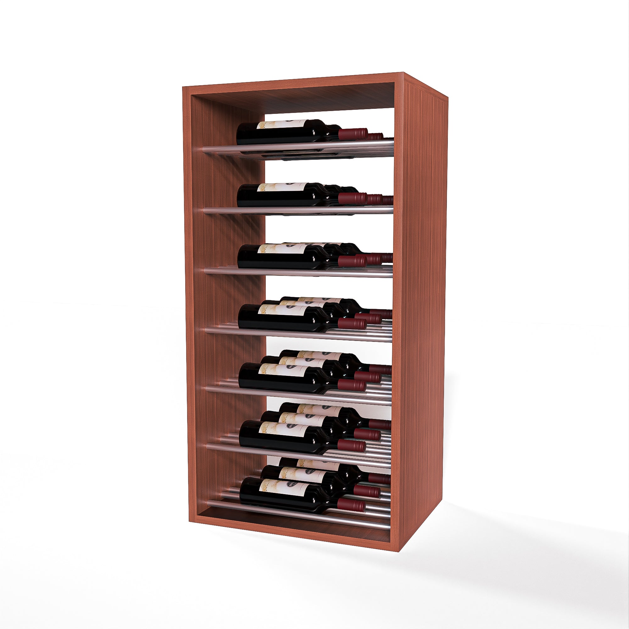 GrandCellar™ - 4 Column Full-Depth Label-Forward Horizontal Wine Display  - 36