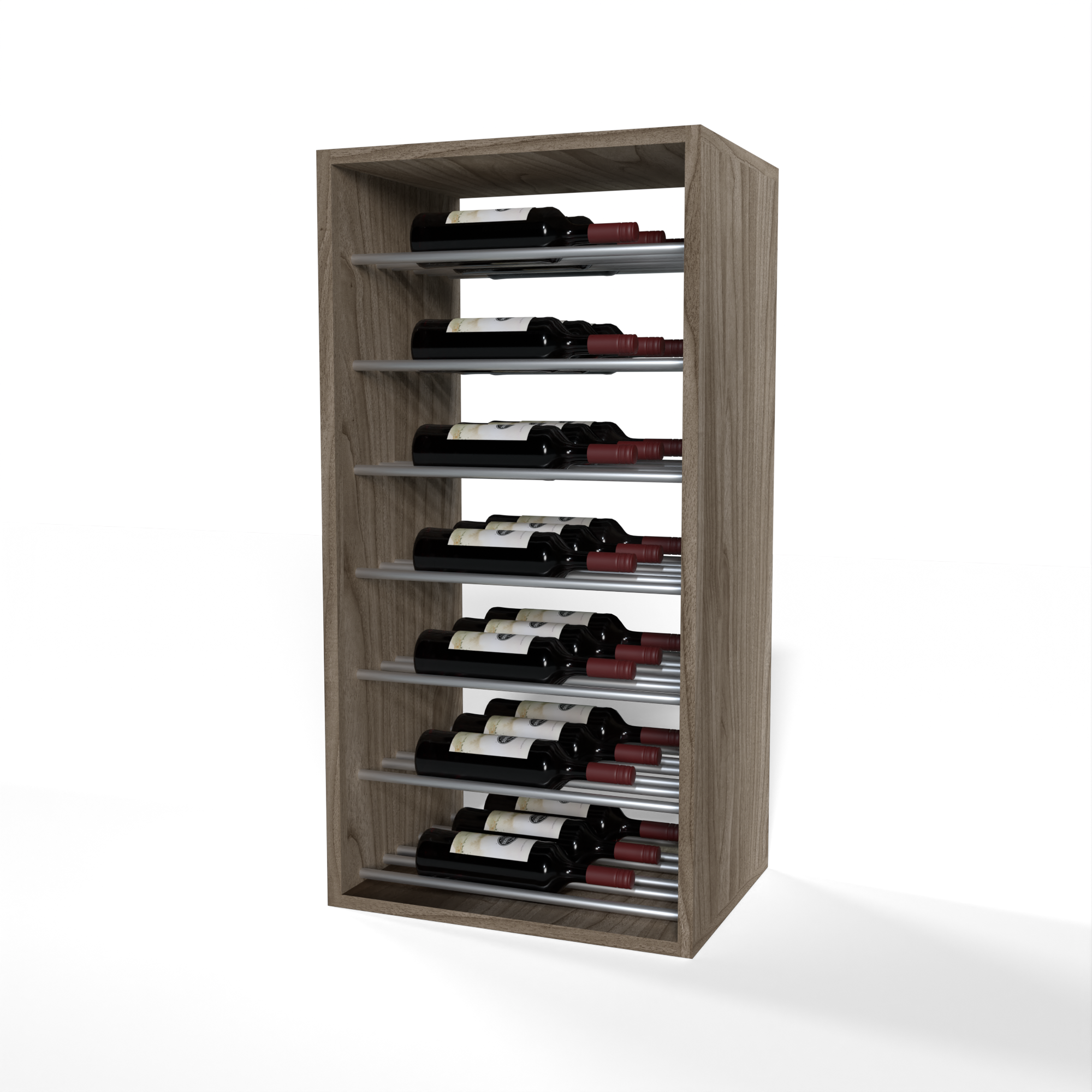 GrandCellar™ - 4 Column Full-Depth Label-Forward Horizontal Wine Display  - 36