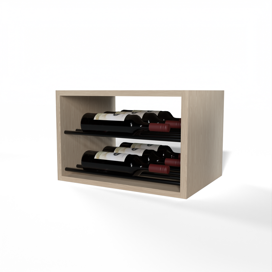GrandCellar™ - 4 Column Horizontal Label-Forward Wine Display - 12" - Black Metal Rods