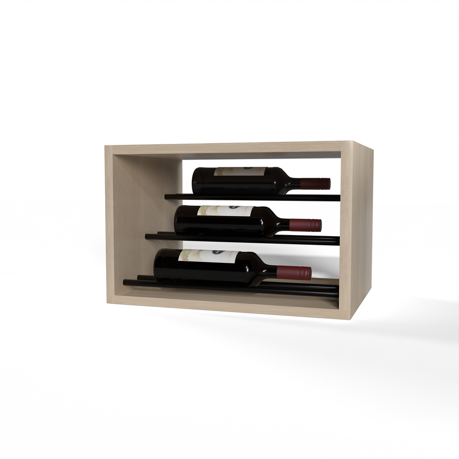 GrandCellar™ - 4 Column Waterfall Label-Forward Wine Display - 12" - Black Metal Rods