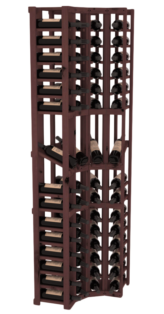 InstaCellar - 4 Column Corner Display Row Rack in Knotty Alder Walnut stained without WineSafe™ Satin Sealant