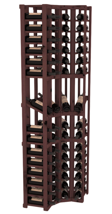 InstaCellar - 4 Column Corner Display Row Rack in Knotty Alder Walnut stained without WineSafe™ Satin Sealant