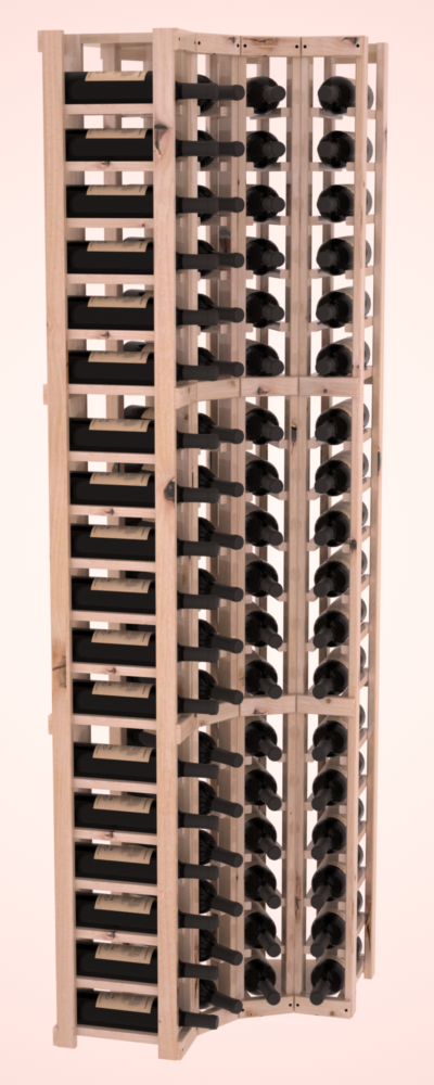 InstaCellar - 4 Column Corner Rack in Knotty Alder Unstained with WineSafe™ Satin Sealant