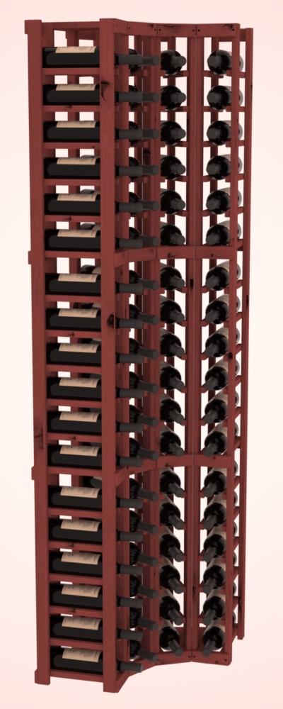 InstaCellar - 4 Column Corner Rack in Knotty Alder Cherry stained without WineSafe™ Satin Sealant