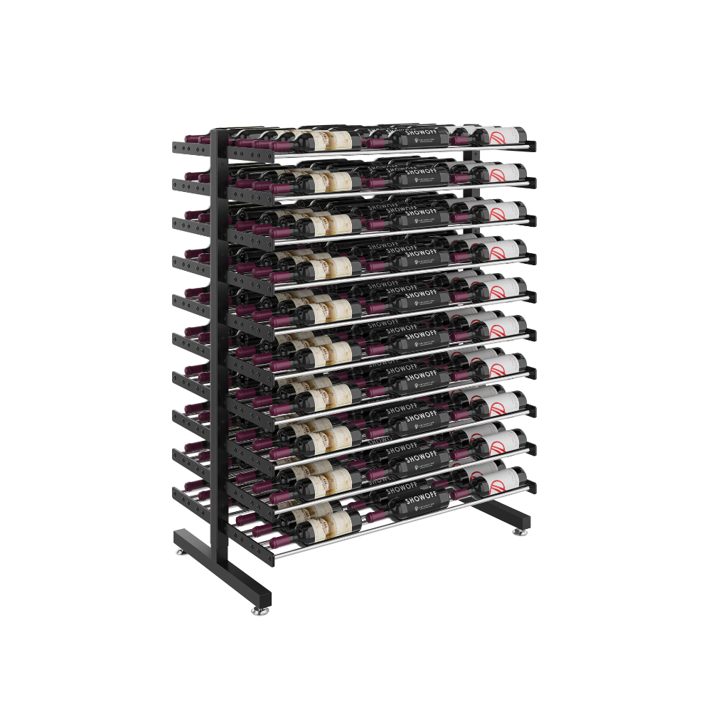Evolution Double Sided Island Display Rack Max 3C in Matte Black/Chrome