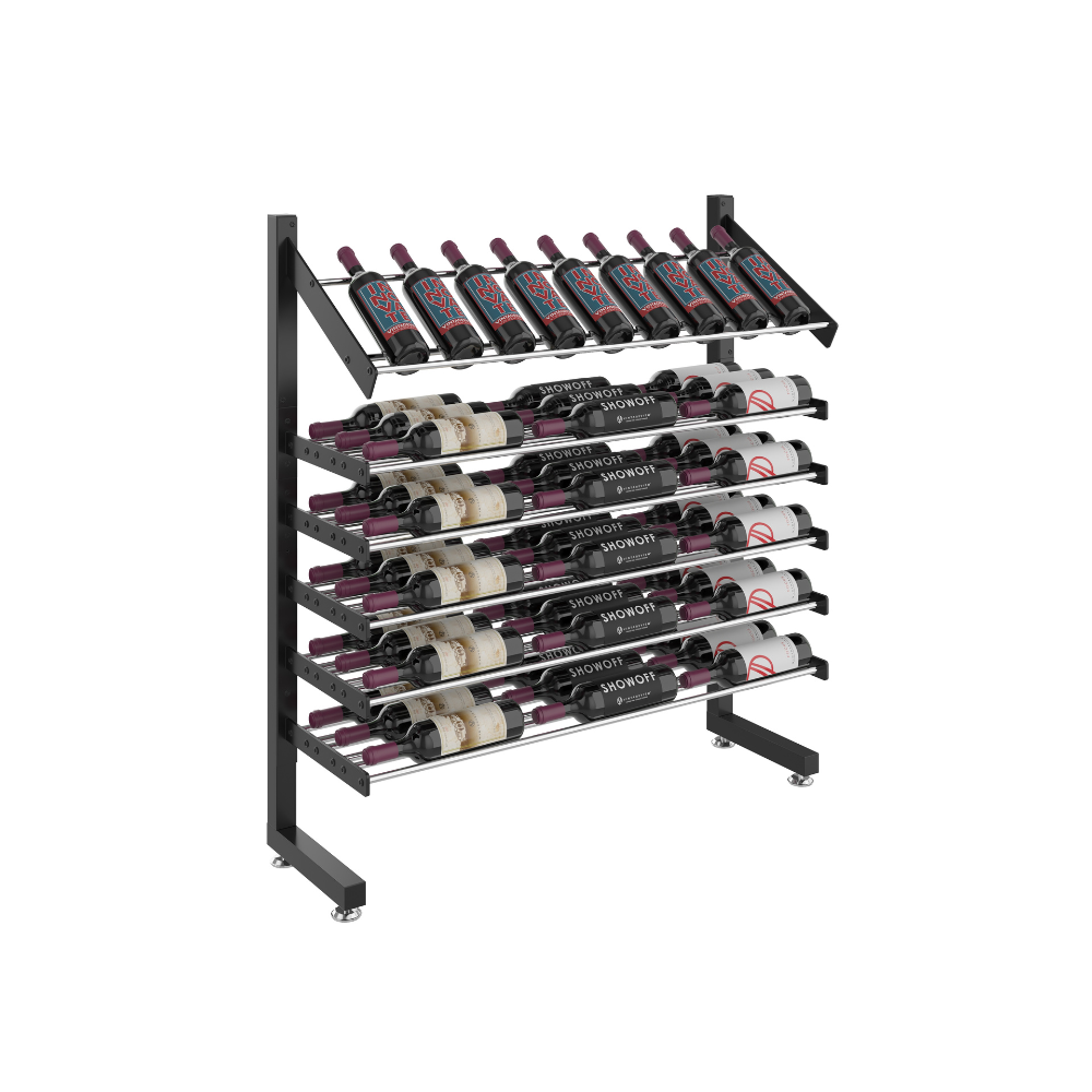 Evolution Single Sided Island Display Rack Presentation Row 3C in Matte Black/Chrome