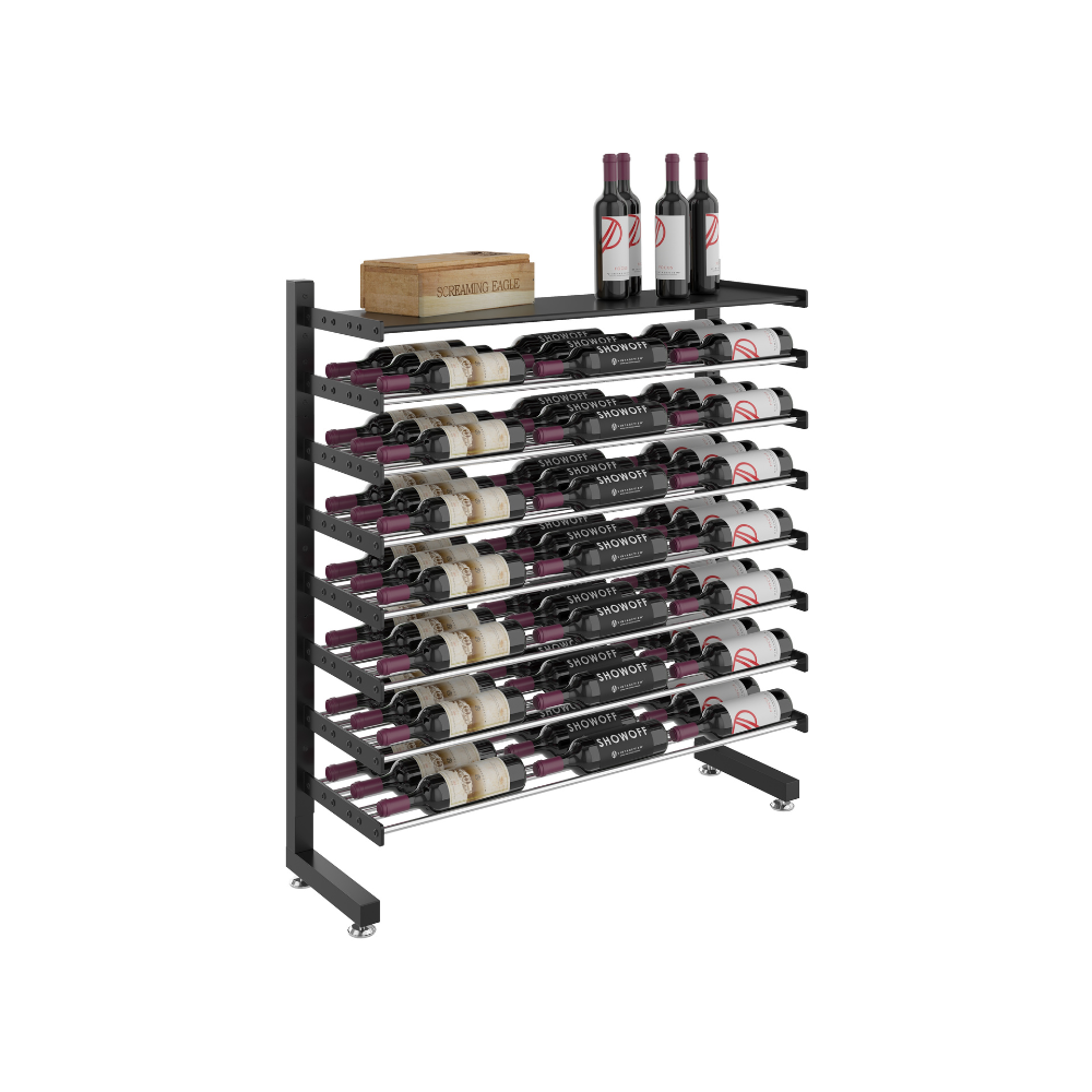 Evolution Single Sided Island Display Rack Shelf 3C in Matte Black/Chrome