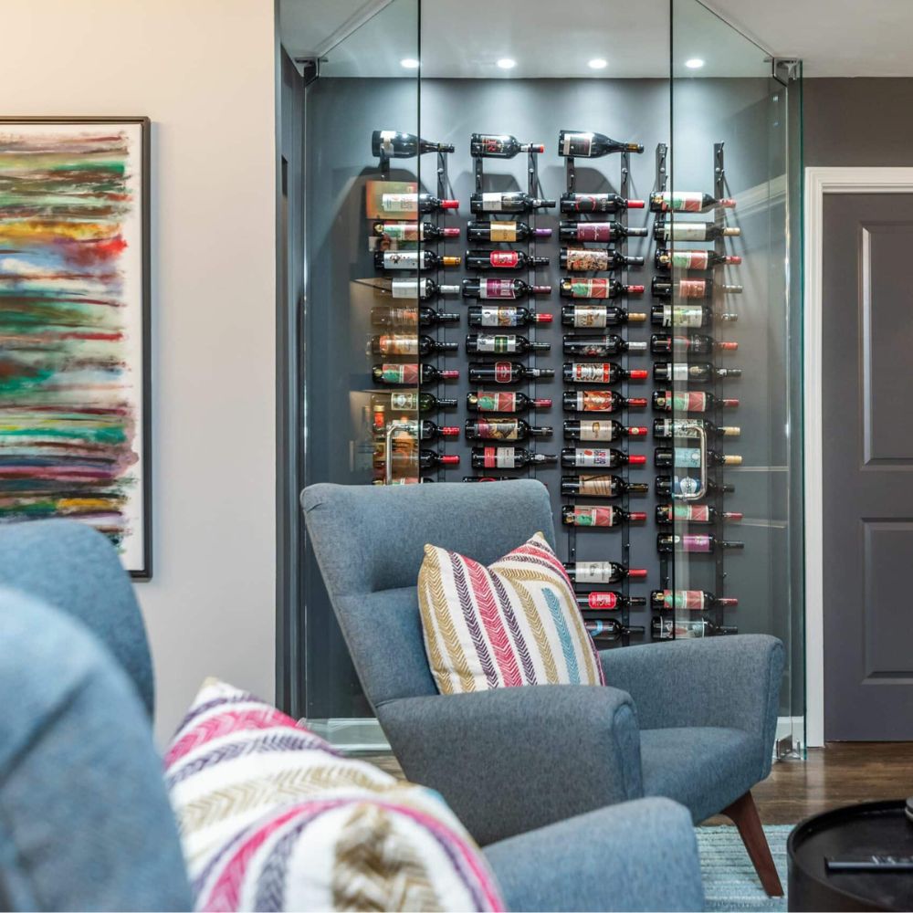 W Series Wine Rack 3 (wall mounted metal bottle storage)