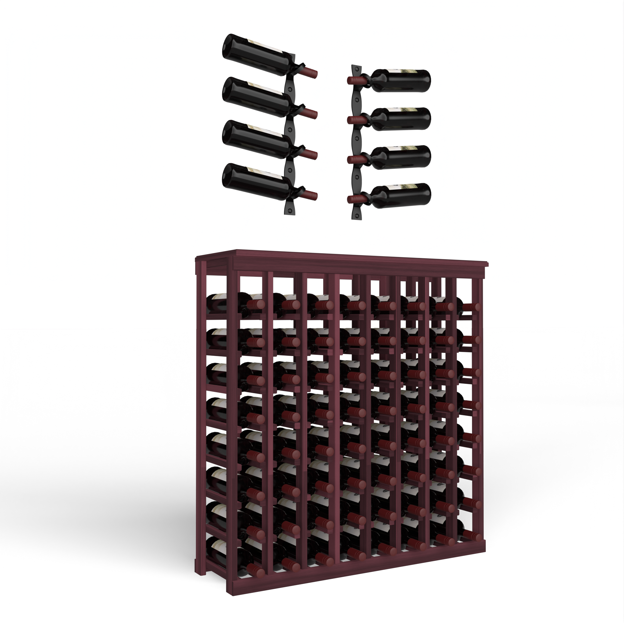 Wine Room Essentials Bundle - 64 Bottle Tabletop x Helix Wine Rack in Matte Black Metal