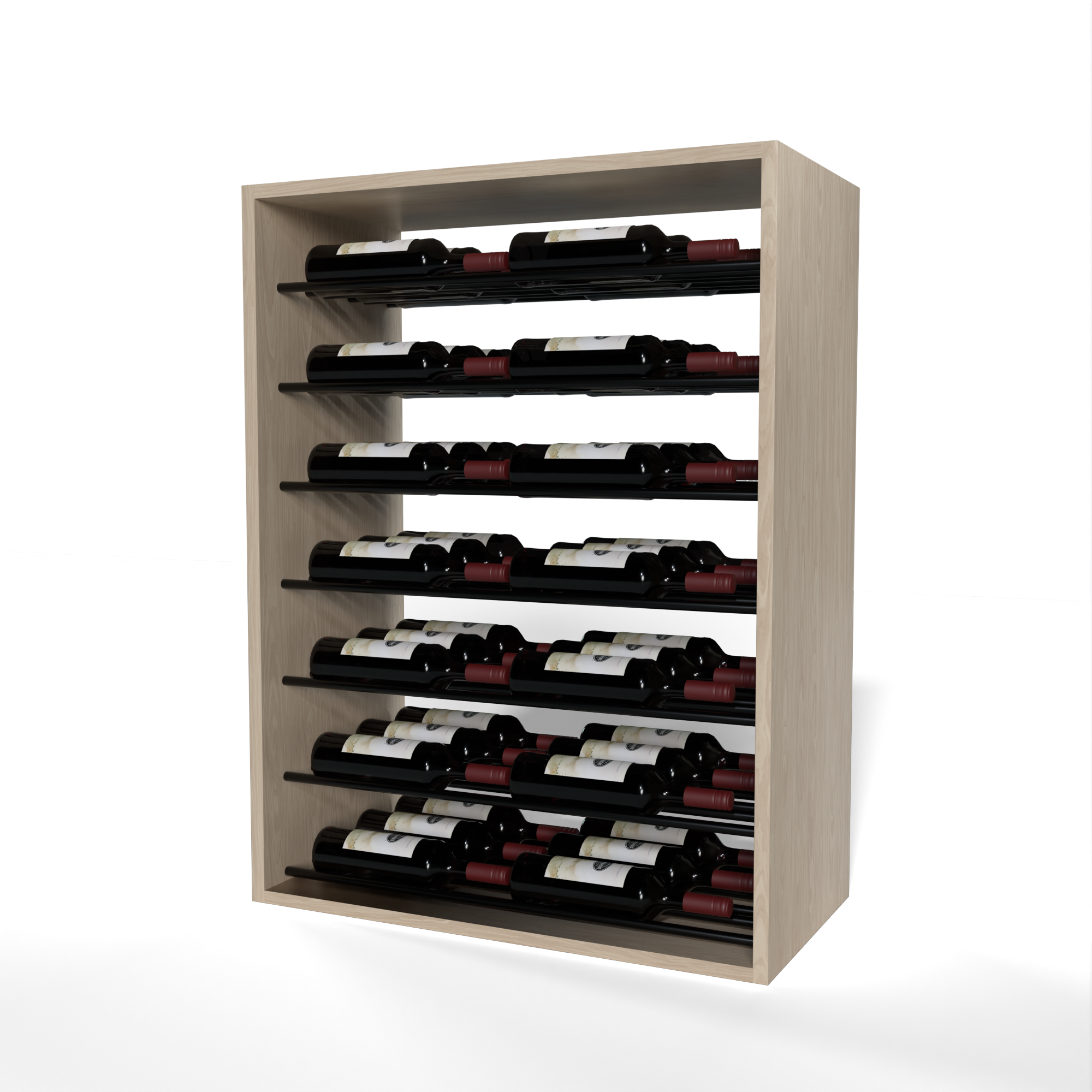 GrandCellar™ - 6 Column Full-Depth Label-Forward Horizontal Wine Display  - 36