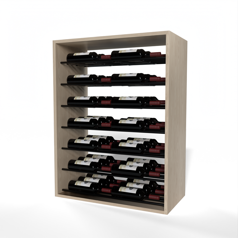 GrandCellar™ - 6 Column Full-Depth Label-Forward Horizontal Wine Display  - 36"- Black Metal Rods