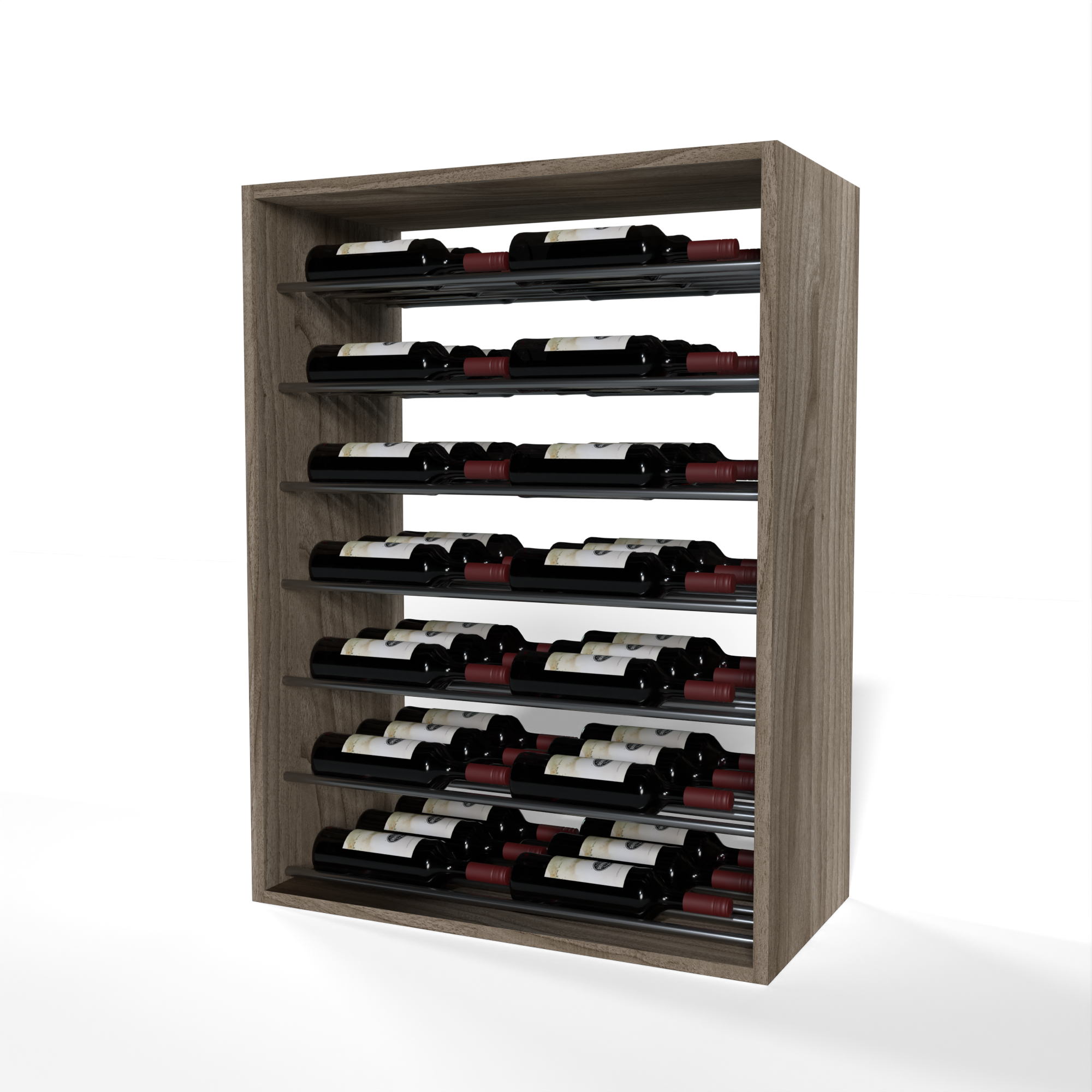 GrandCellar™ - 6 Column Full-Depth Label-Forward Horizontal Wine Display  - 36