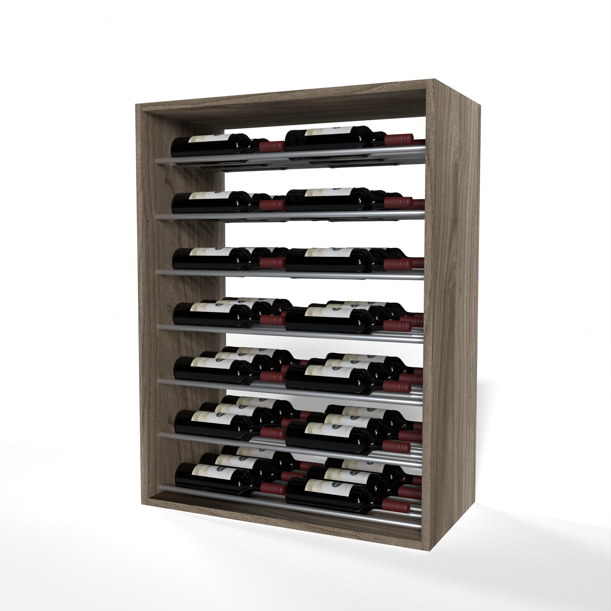 GrandCellar™ - 6 Column Full-Depth Label-Forward Horizontal Wine Display  - 36