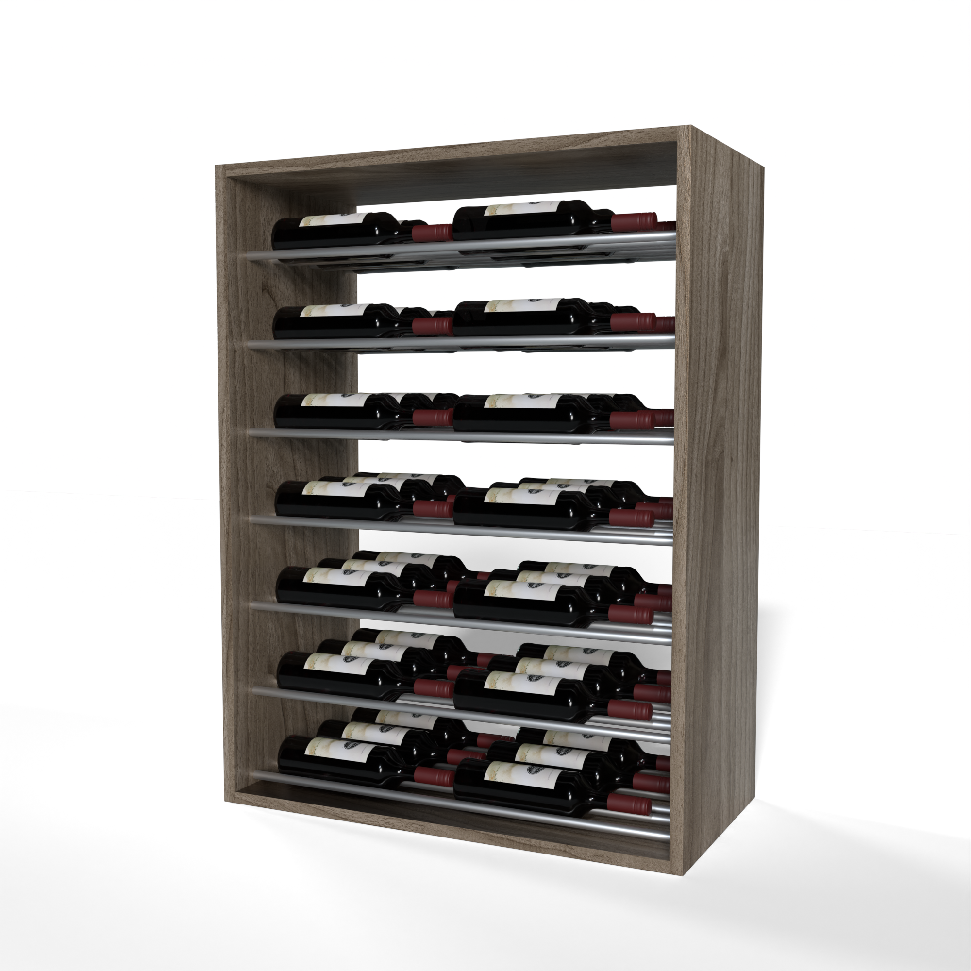 GrandCellar™ - 6 Column Full-Depth Label-Forward Horizontal Wine Display  - 36