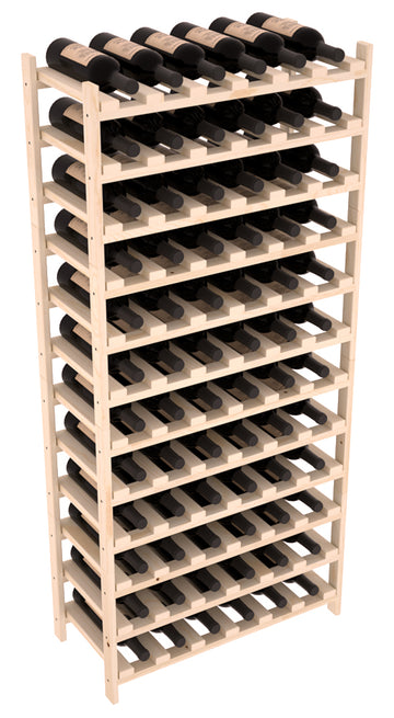 Living Series - 72 Bottle Stackable in Pine Unstained without WineSafe™ Satin Sealant