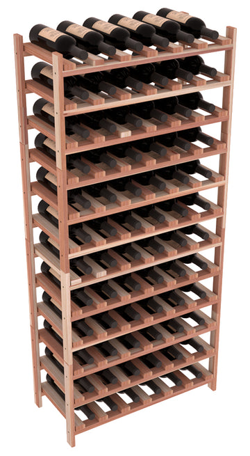 Living Series - 72 Bottle Stackable in Redwood Unstained without WineSafe™ Satin Sealant