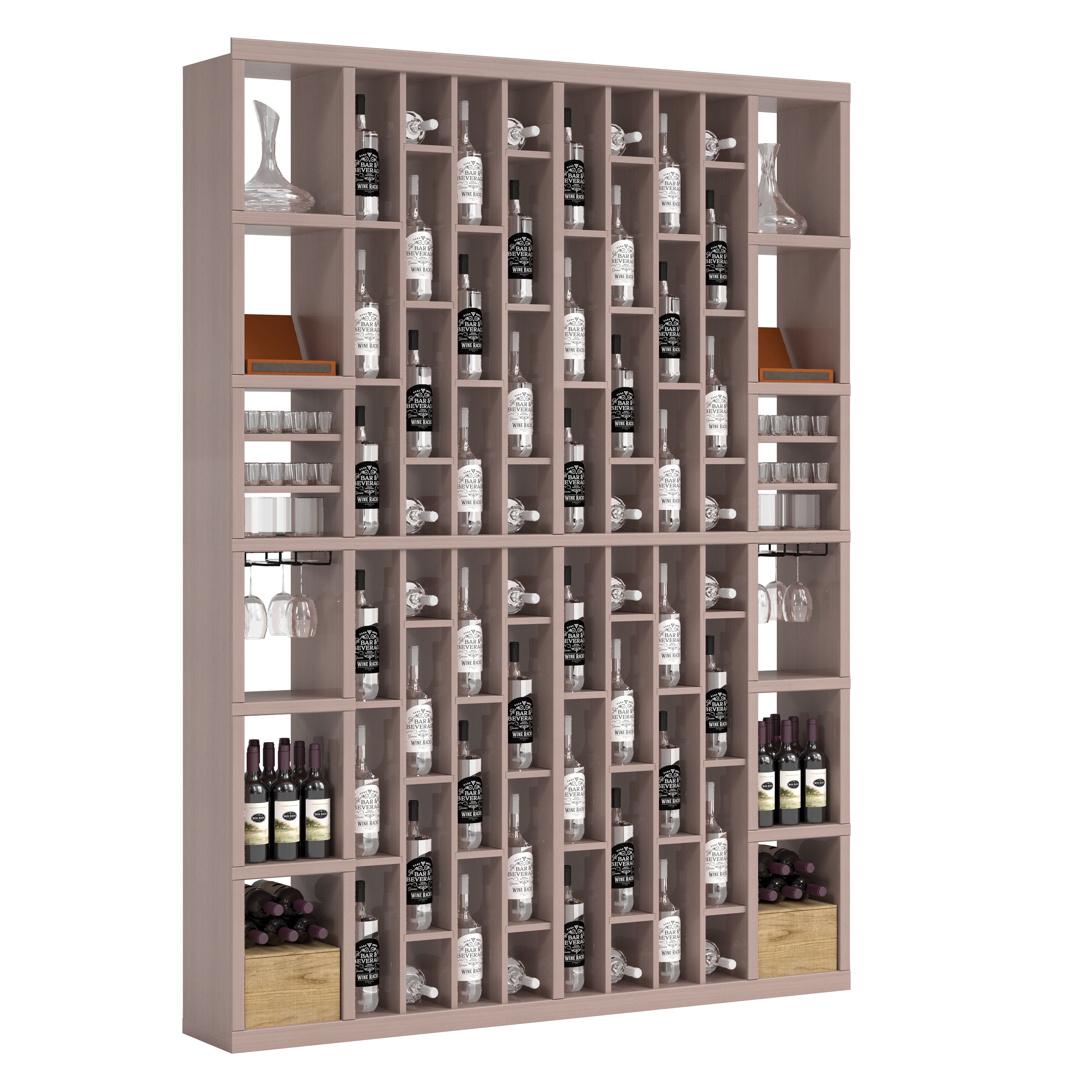 Bar & Beverage The Parlor Display in Grand Mahogany Grey stained with WineSafe™ Satin Sealant