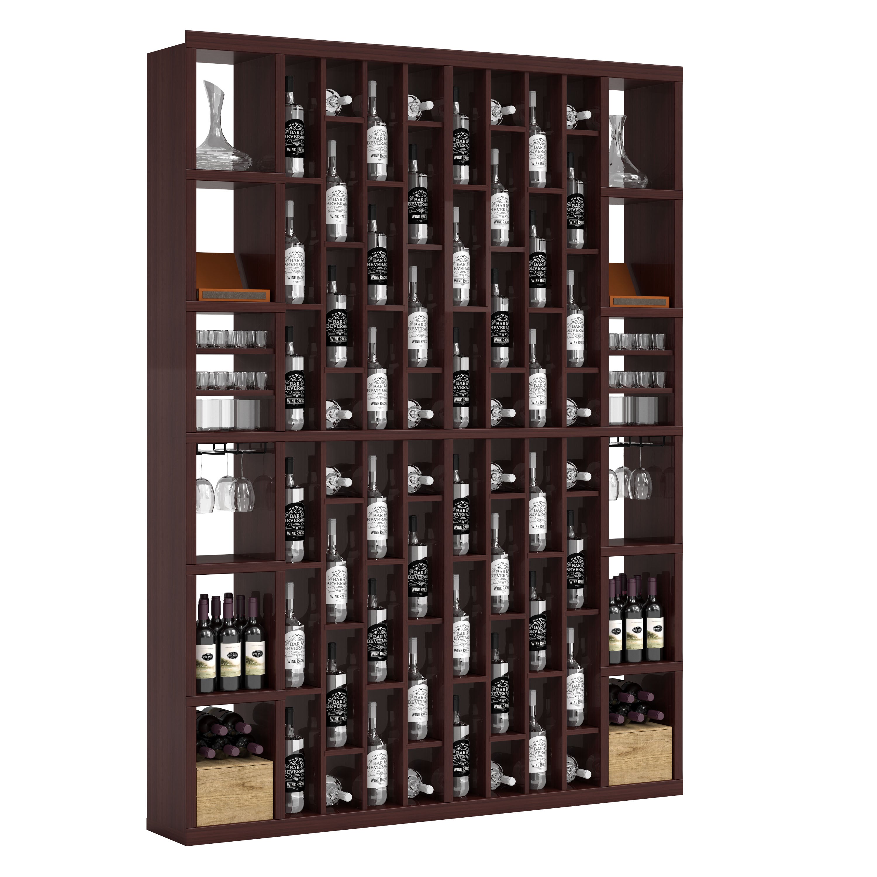 Bar & Beverage The Parlor Display in Grand Mahogany Walnut stained with WineSafe™ Satin Sealant