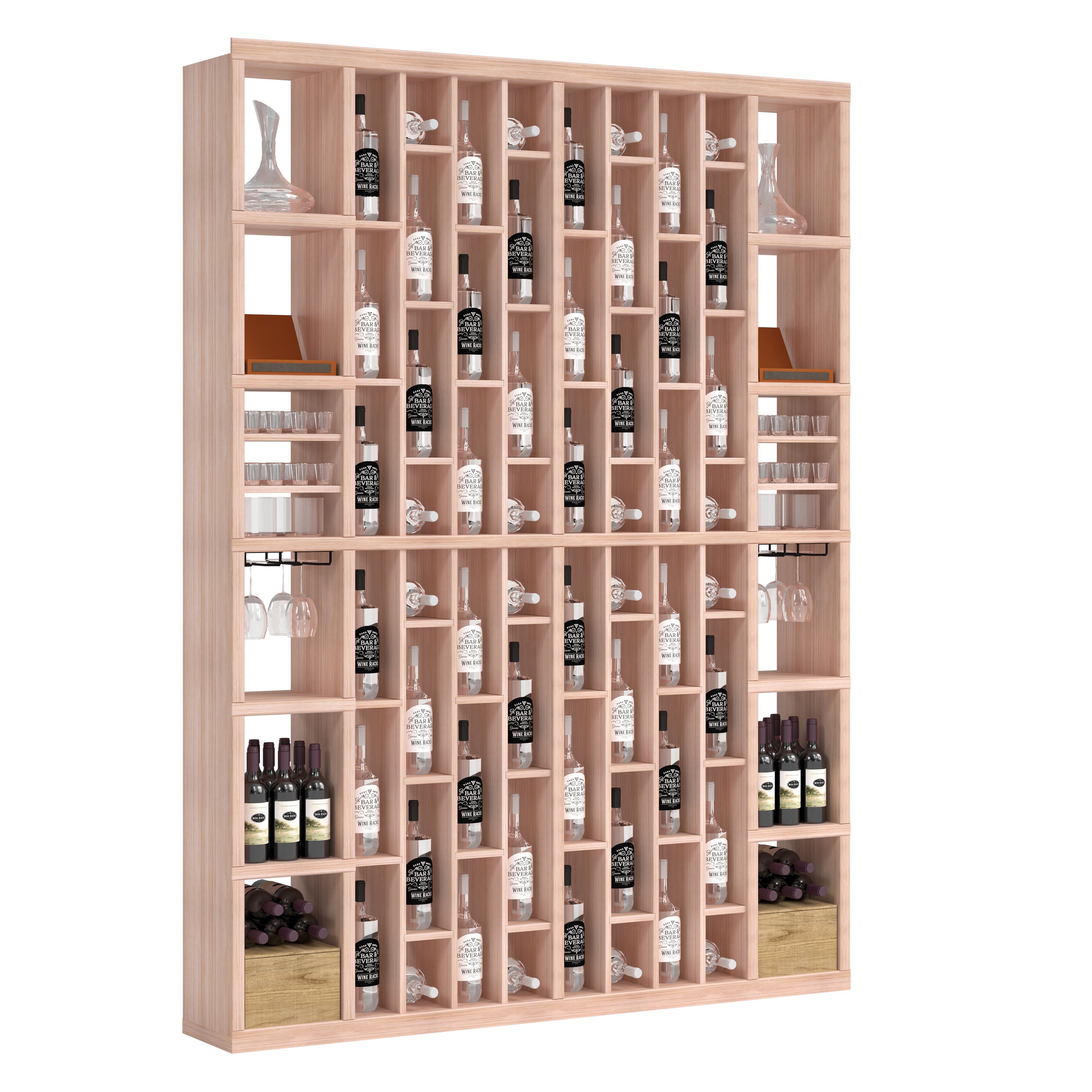 Bar & Beverage The Parlor Display in Grand Mahogany Unstained without WineSafe™ Satin Sealant