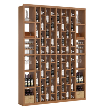 Bar & Beverage The Parlor Display in Sapele Mahogany Unstained with WineSafe™ Satin Sealant