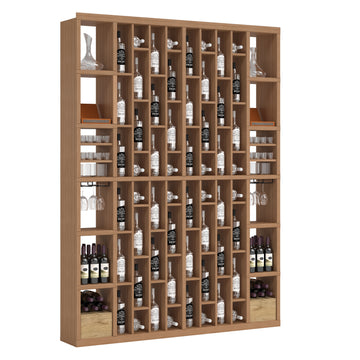 Bar & Beverage The Parlor Display in Sapele Mahogany Unstained without WineSafe™ Satin Sealant
