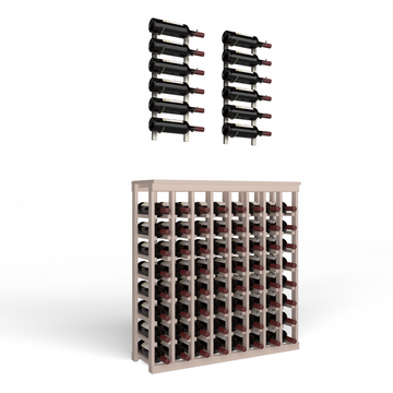 Wine Room Essentials Bundle - Tasting Table x W Series in Brushed Nickel Metal in Ponderosa Pine Greywash stained with WineSafe™ Satin Sealant