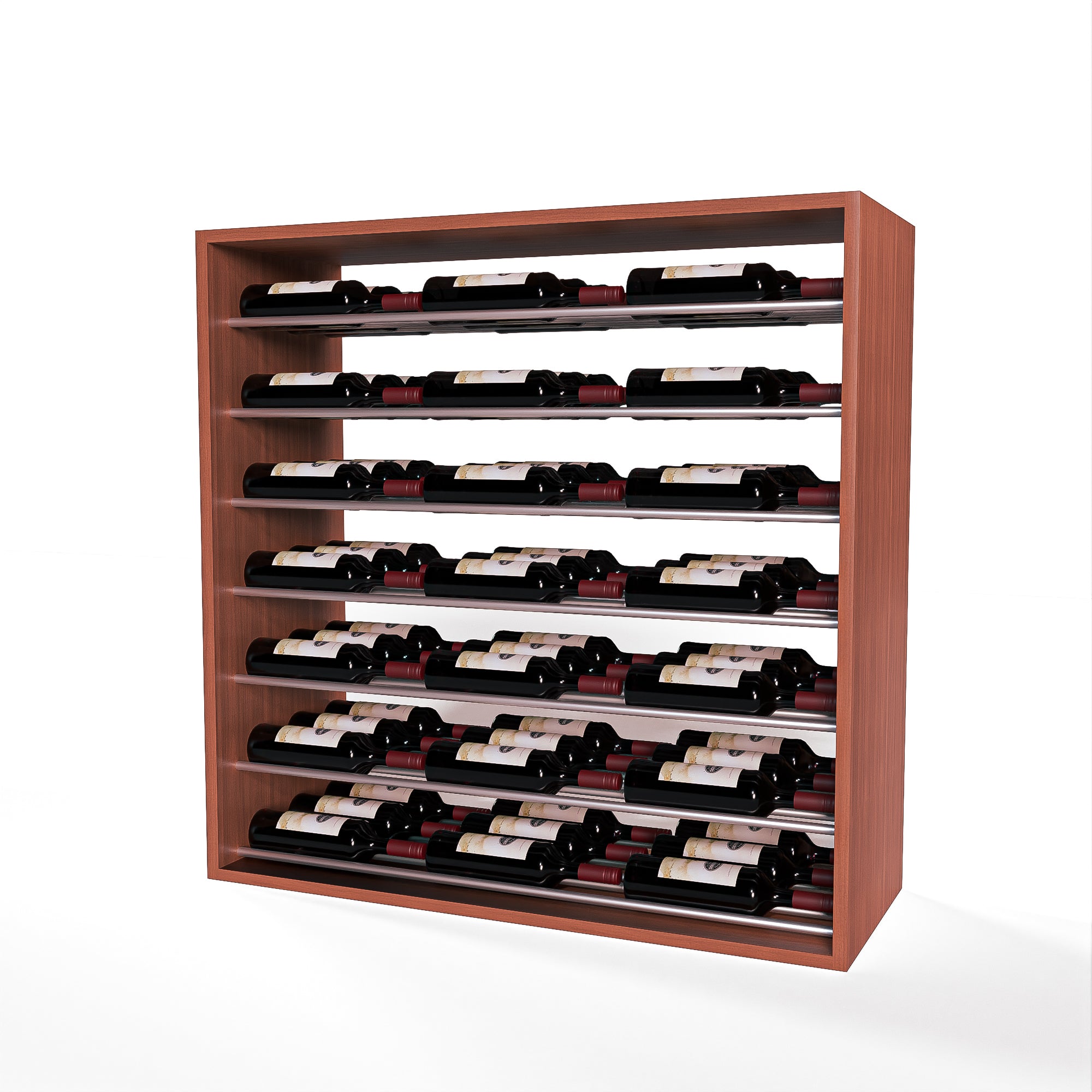 GrandCellar™ - 8 Column Full-Depth Label-Forward Horizontal Wine Display  - 36