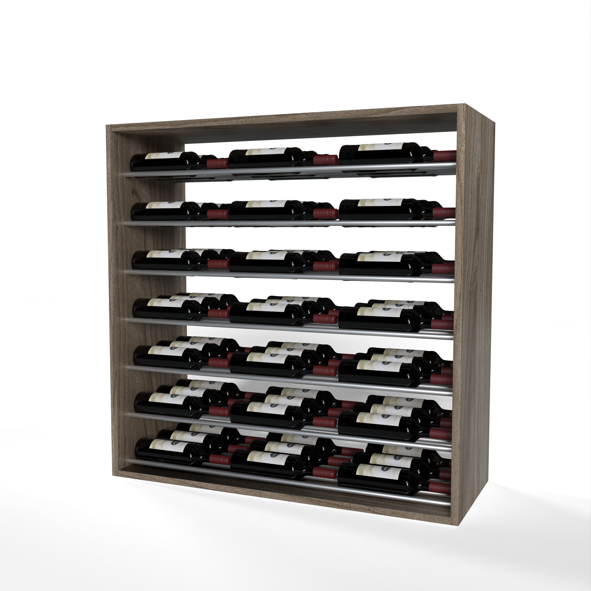 GrandCellar™ - 8 Column Full-Depth Label-Forward Horizontal Wine Display  - 36