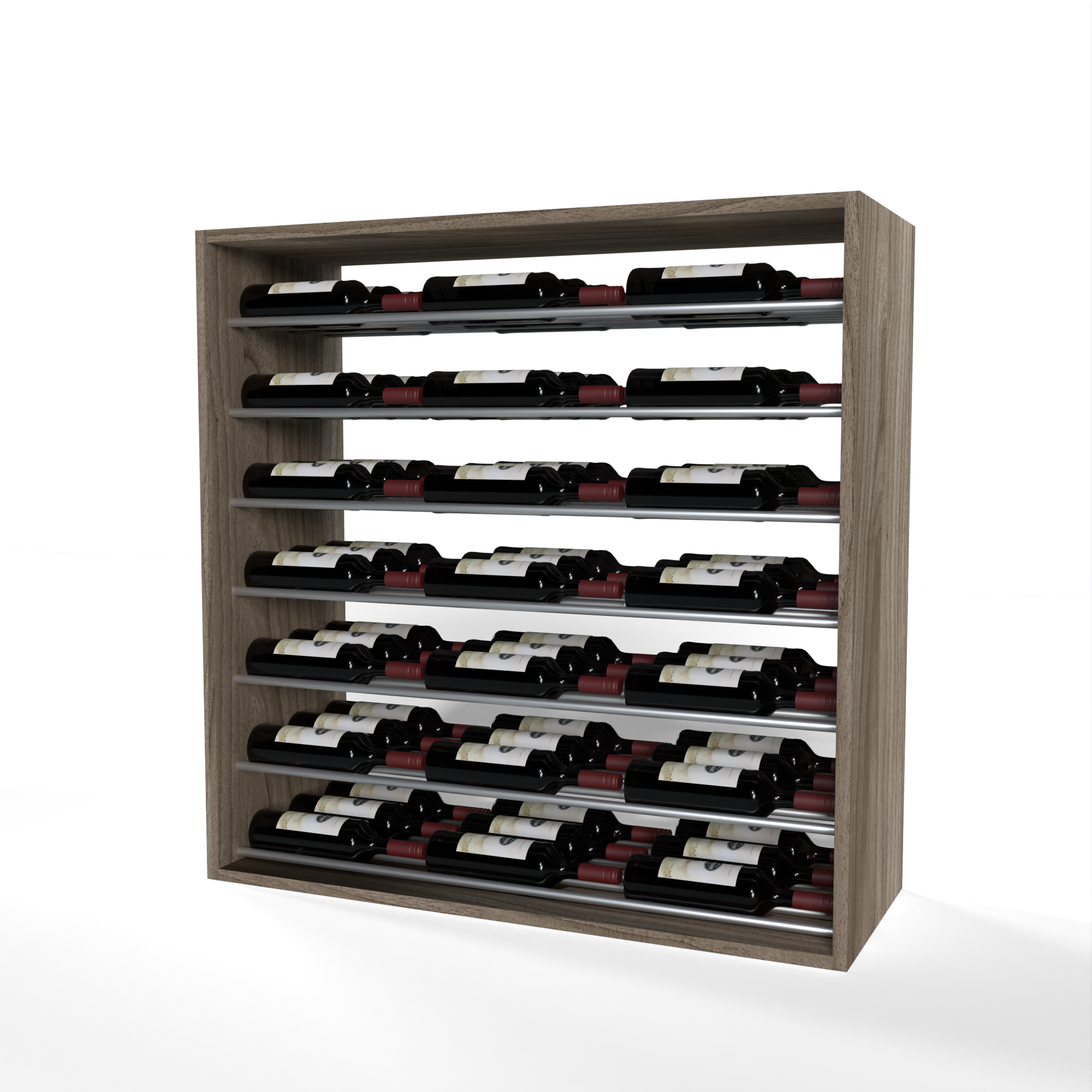 GrandCellar™ - 8 Column Full-Depth Label-Forward Horizontal Wine Display  - 36