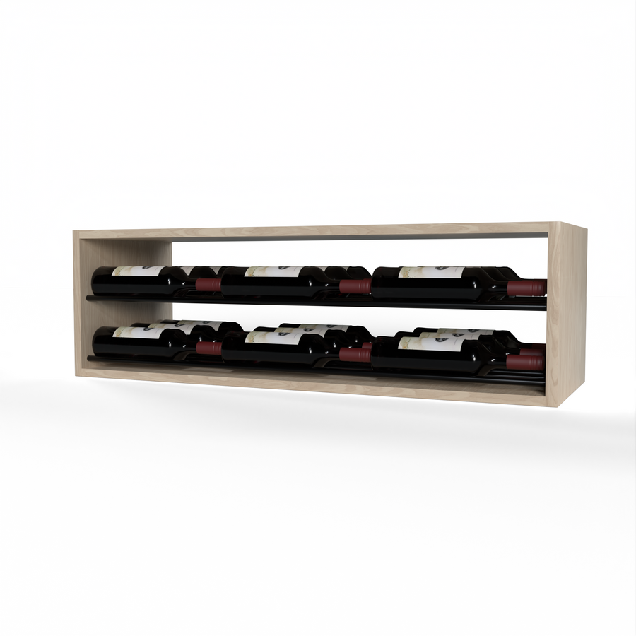 GrandCellar™ - 8 Column Horizontal Label-Forward Wine Display - 12" - Black Metal Rods