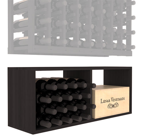 InstaCellar - 8 Column Bin Extender in Grand Mahogany Black stained without WineSafe™ Satin Sealant