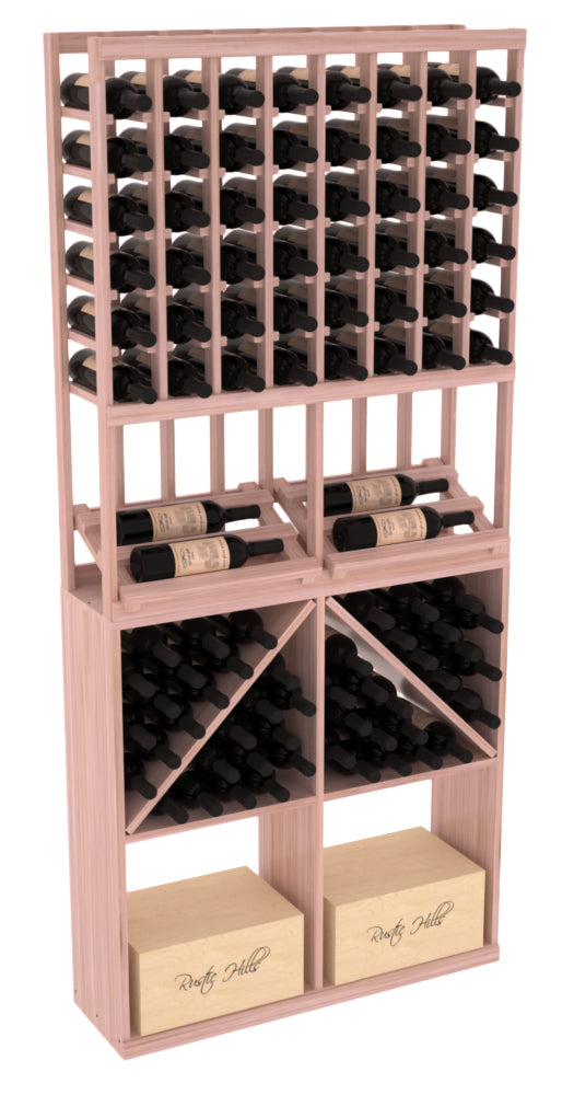 InstaCellar - 8 Column Side Display 96 Bin/Case Combo in Grand Mahogany Unstained with WineSafe™ Satin Sealant