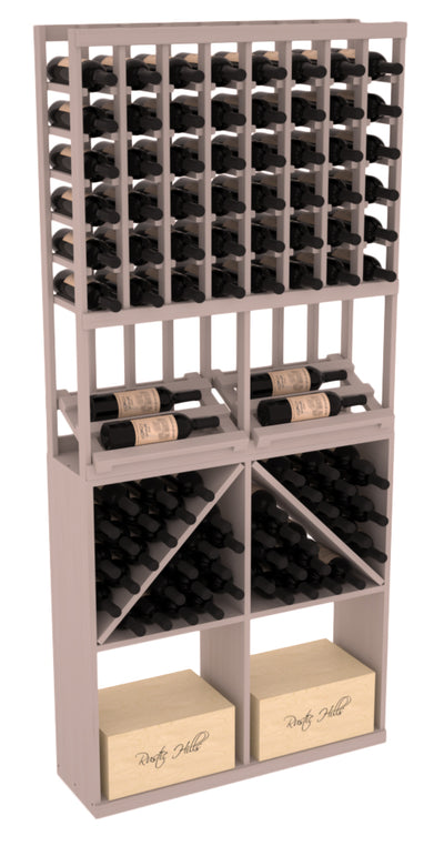 InstaCellar - 8 Column Side Display 96 Bin/Case Combo in Grand Mahogany Greywash stained without WineSafe™ Satin Sealant