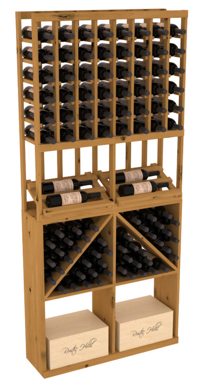 InstaCellar - 8 Column Side Display 96 Bin/Case Combo in Knotty Alder Oak stained without WineSafe™ Satin Sealant