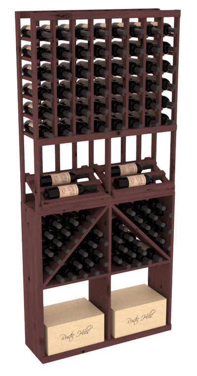 InstaCellar - 8 Column Side Display 96 Bin/Case Combo in Knotty Alder Walnut stained without WineSafe™ Satin Sealant