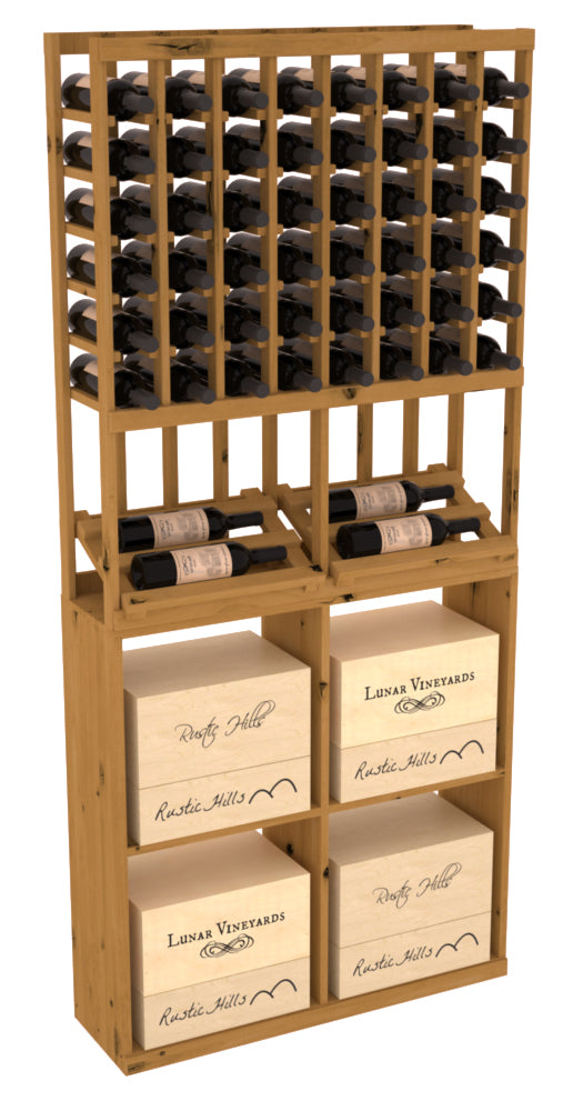 InstaCellar - 8 Column Side Display 96 Case Combo in Knotty Alder Oak stained without WineSafe™ Satin Sealant