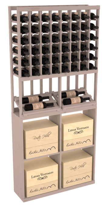 InstaCellar - 8 Column Side Display 96 Case Combo in Knotty Alder Greywash stained without WineSafe™ Satin Sealant
