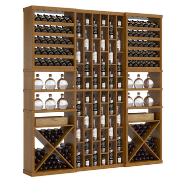 Bar & Beverage The Reserve Display in Knotty Alder Oak stained with WineSafe™ Satin Sealant