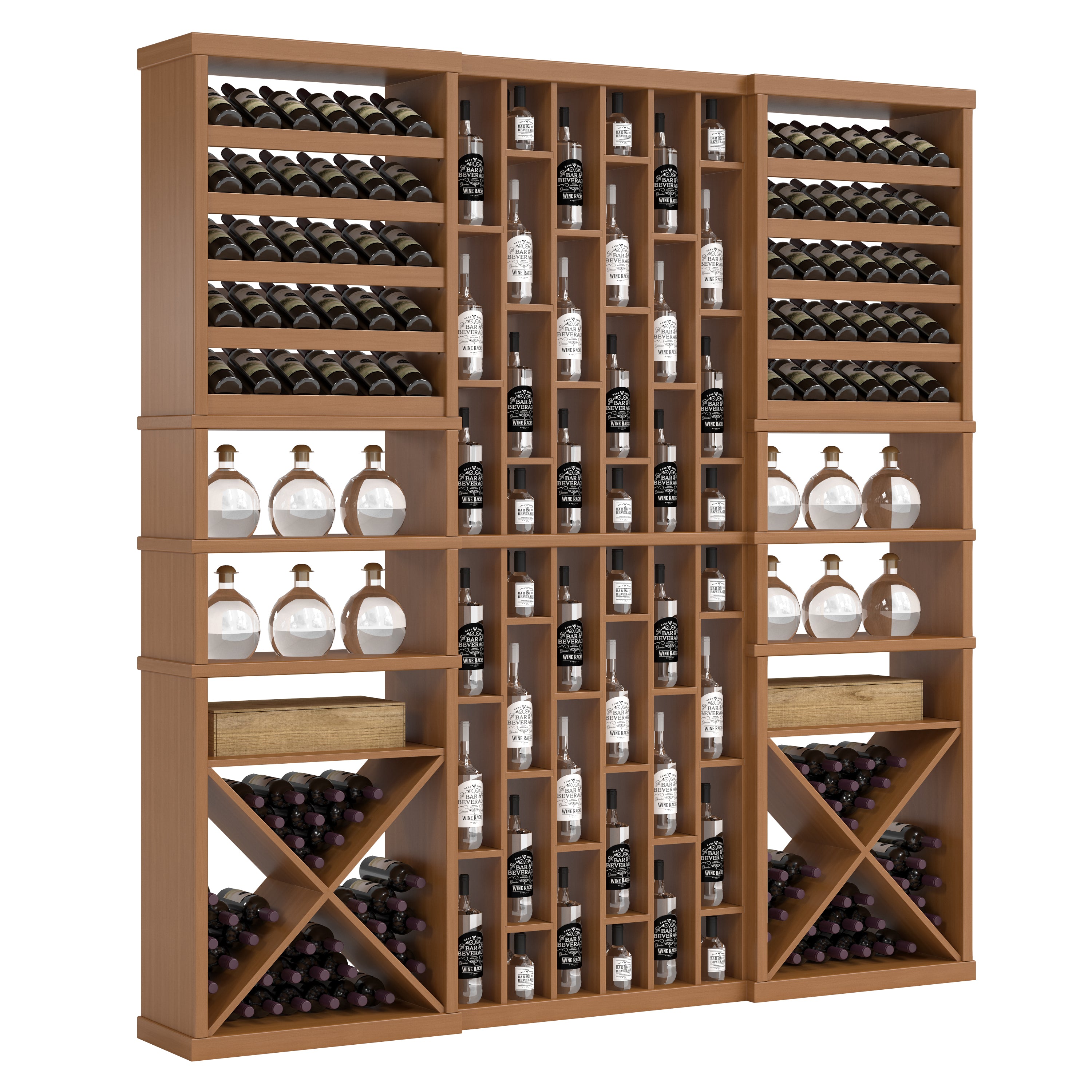 Bar & Beverage The Reserve Display in Sapele Mahogany Unstained with WineSafe™ Satin Sealant