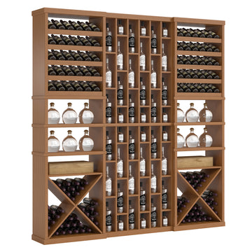Bar & Beverage The Reserve Display in Sapele Mahogany Unstained with WineSafe™ Satin Sealant