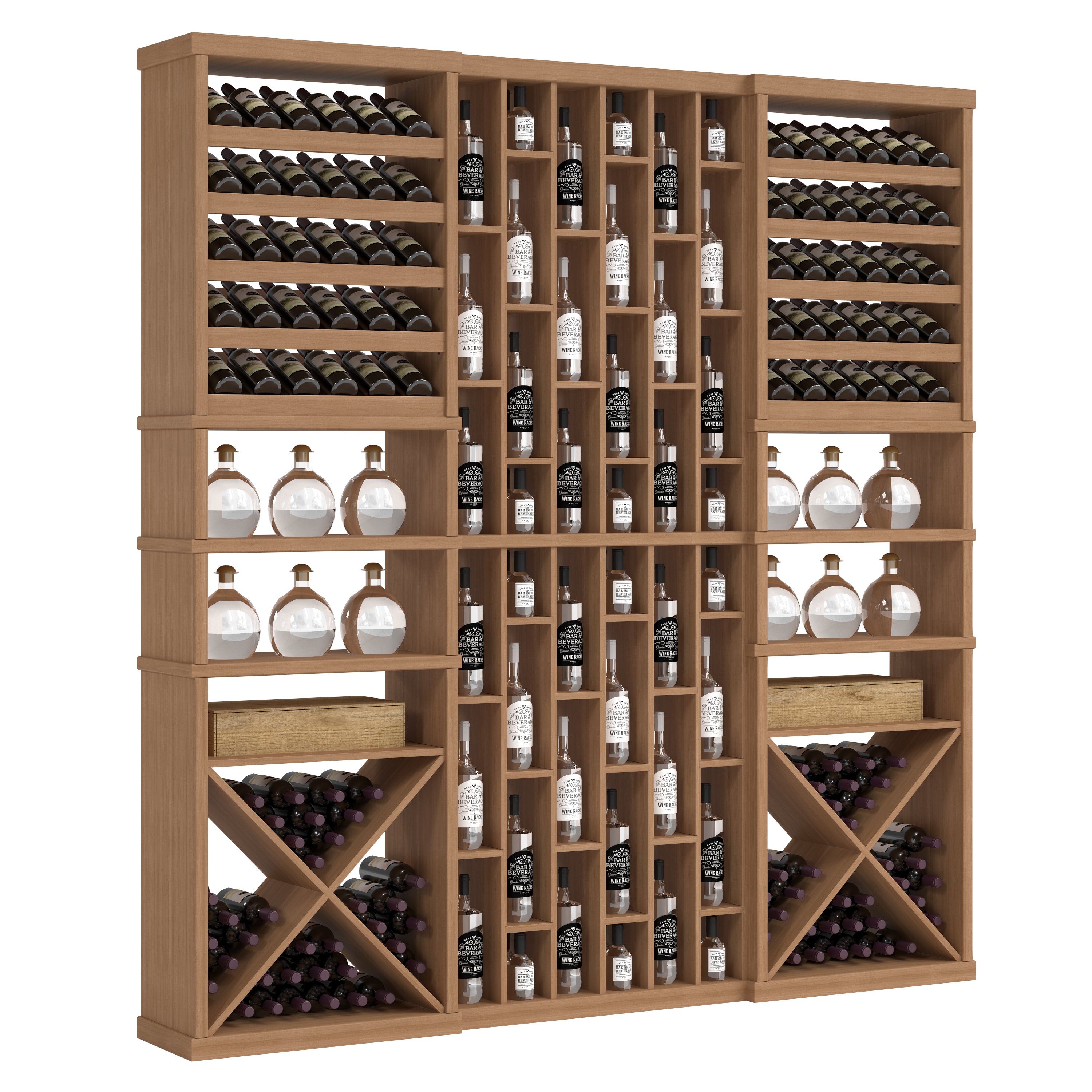 Bar & Beverage The Reserve Display in Sapele Mahogany Unstained without WineSafe™ Satin Sealant