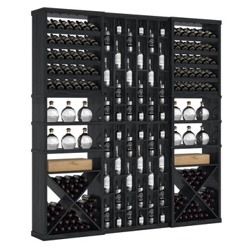 Bar & Beverage The Reserve Display in Walnut Black stained with WineSafe™ Satin Sealant