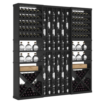 Bar & Beverage The Reserve Display in White Oak Black stained with WineSafe™ Satin Sealant
