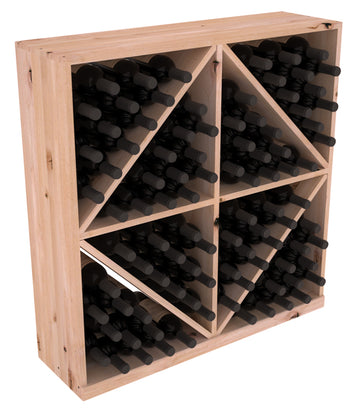 InstaCellar - Diamond Bin with Top in Knotty Alder Unstained without WineSafe™ Satin Sealant