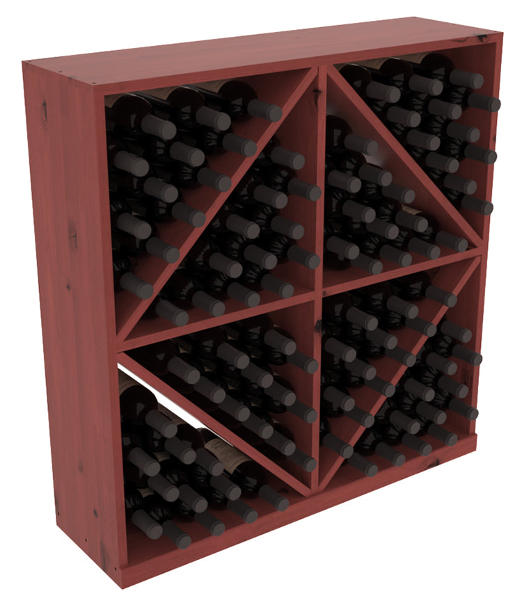 InstaCellar - Diamond Bin with Top in Knotty Alder Cherry stained with WineSafe™ Satin Sealant