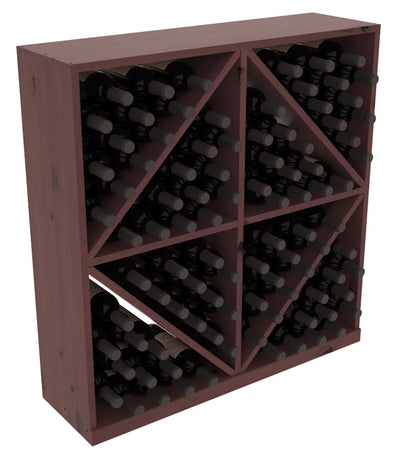 InstaCellar - Diamond Bin with Top in Knotty Alder Walnut stained with WineSafe™ Satin Sealant