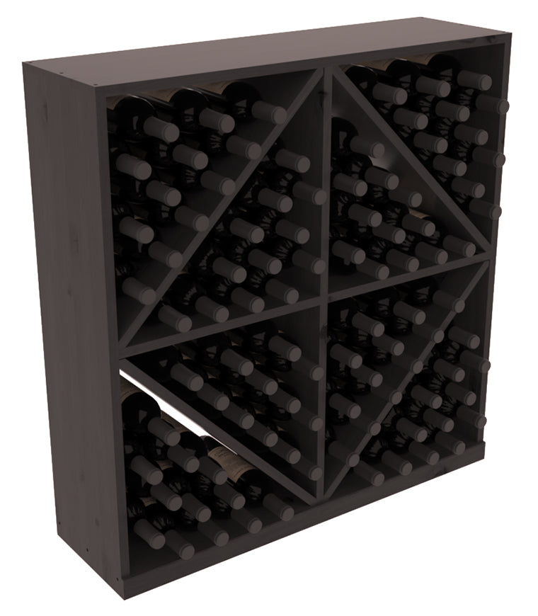 InstaCellar - Diamond Bin with Top in Knotty Alder Black stained with WineSafe™ Satin Sealant