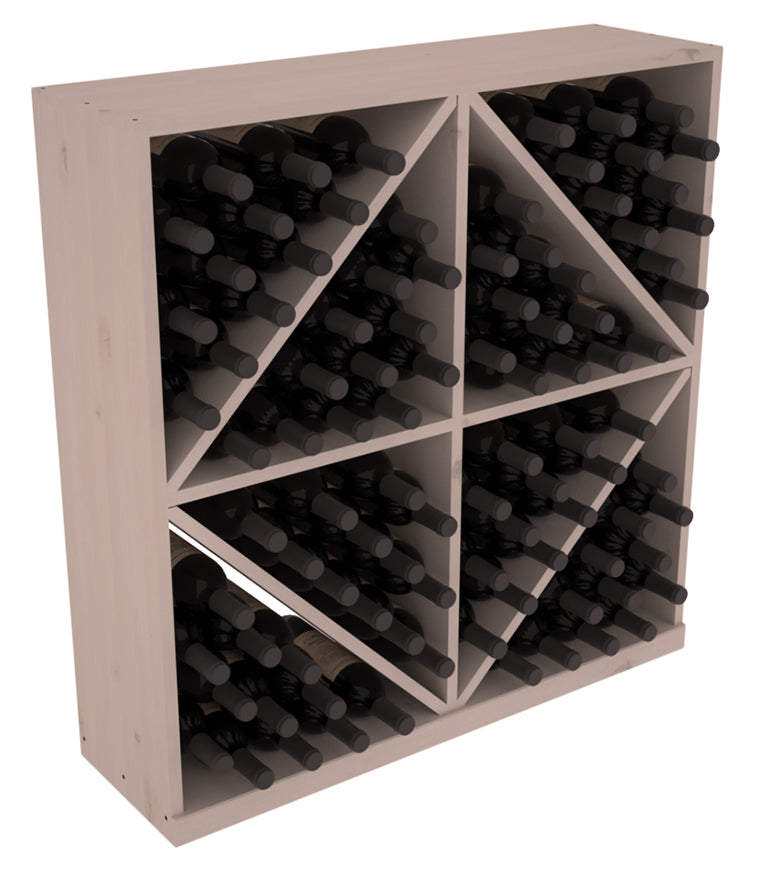 InstaCellar - Diamond Bin with Top in Knotty Alder Greywash stained without WineSafe™ Satin Sealant