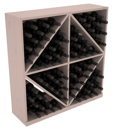 InstaCellar - Diamond Bin with Top in Knotty Alder Greywash stained with WineSafe™ Satin Sealant